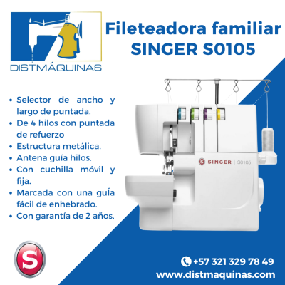 Maquina de coser Fileteadora Familiar Singer S0105  