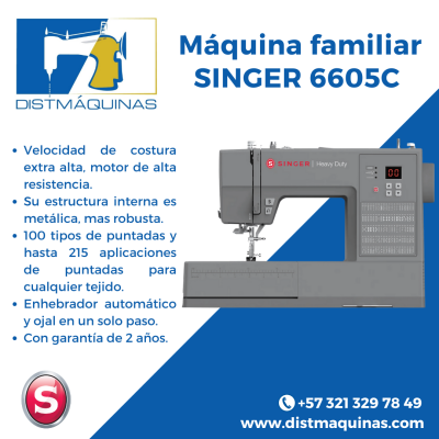 Máquina familiar SINGER HEAVY DUTY 6605C 